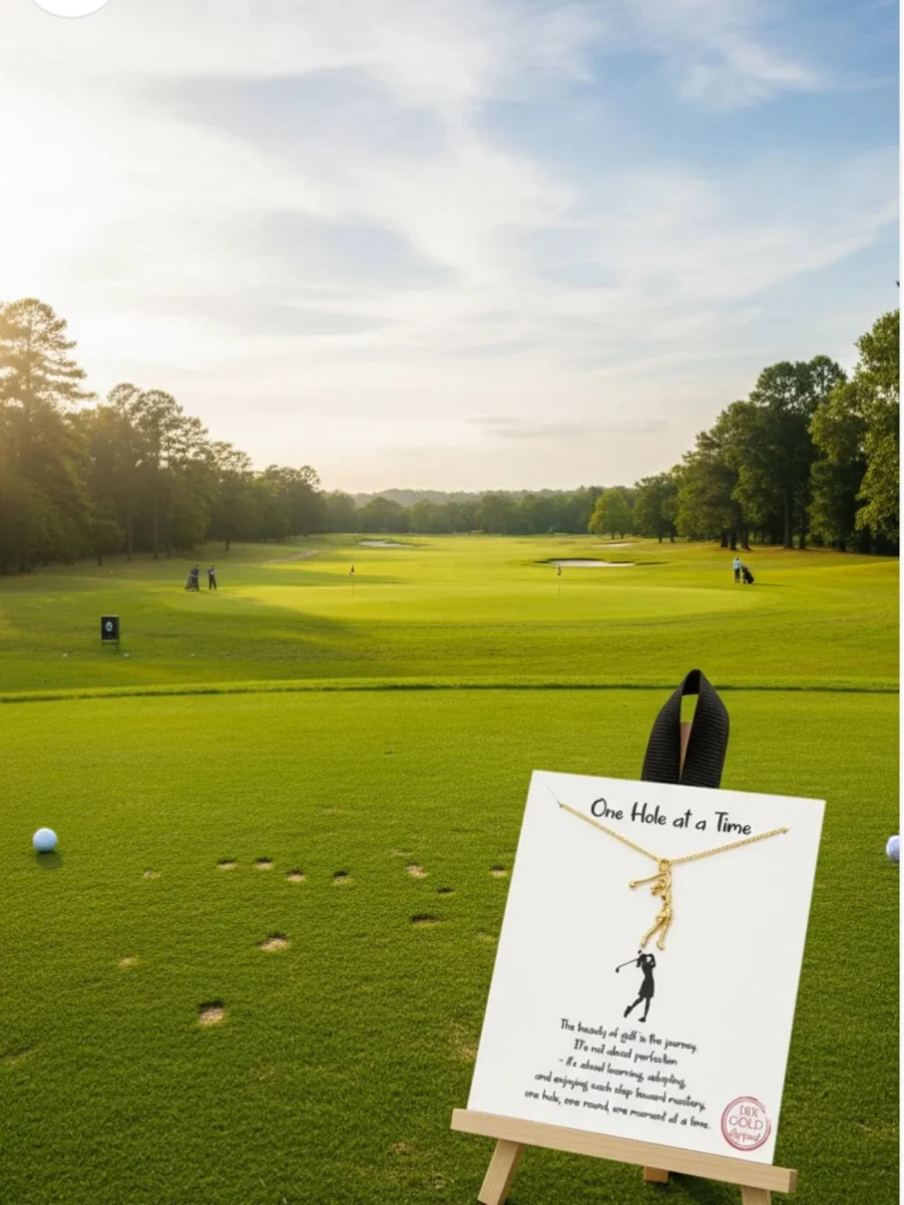 18K Gold Dipped “One Hole at a Time” Golf Necklace